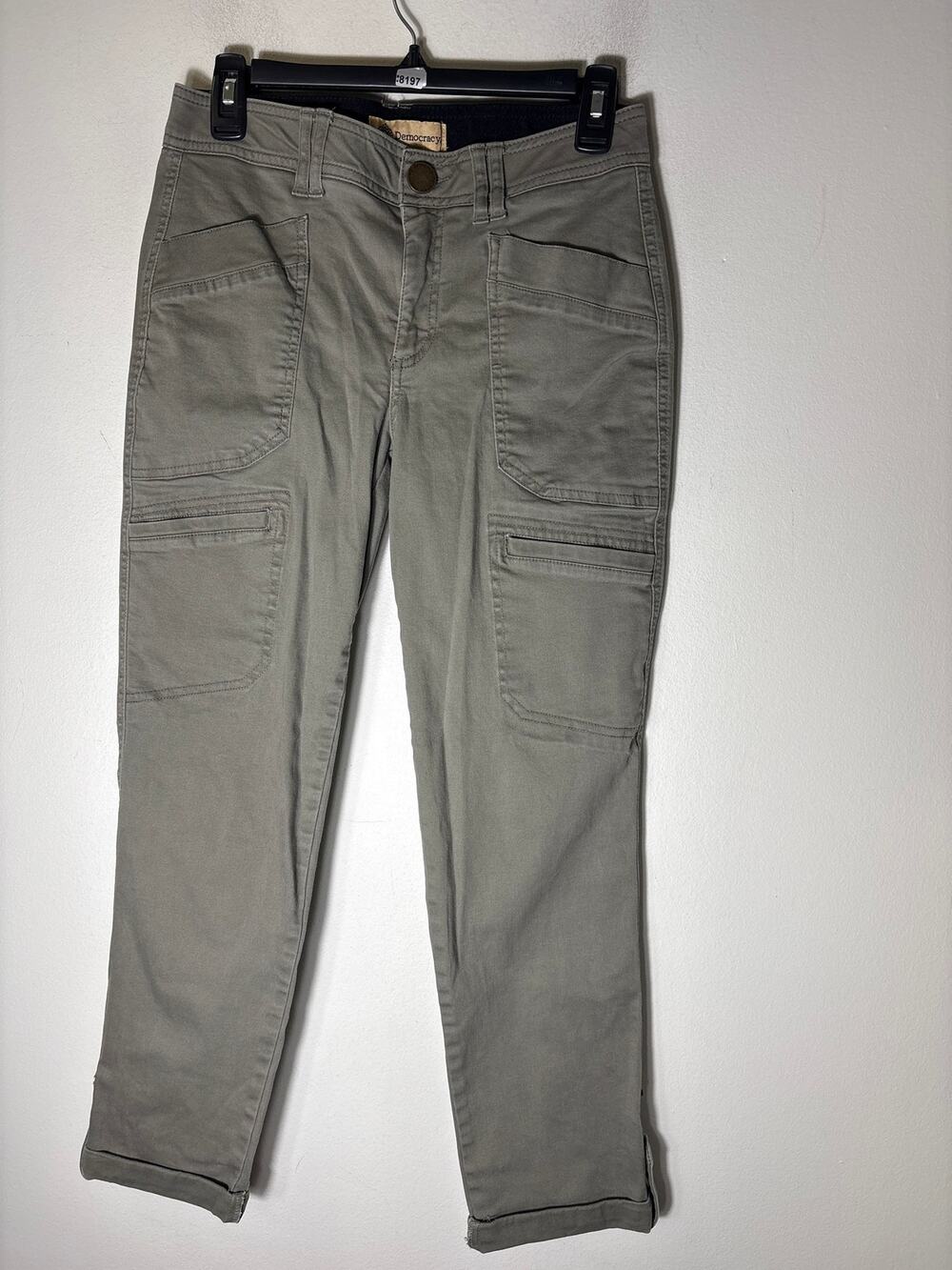 Democracy Ab Technology Olive Green Cargo Pants Sz 4